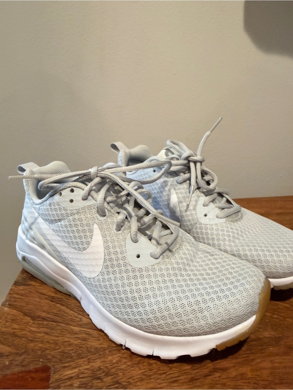 Nike Light Gray Mesh Athletic Sneakers with White Swoosh